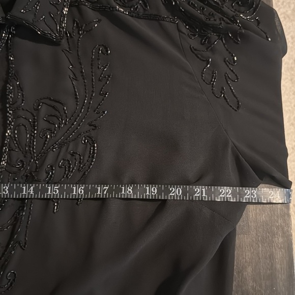 Jkara Black Beaded Sheer Over Shirt Size 1XL - Picture 9 of 10